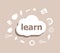Text Learn. Education concept . Icons set for cloud computing for web and app