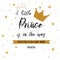 Text a little prince is on the way with gold stars, golden crown. Boy birthday invitation baby shower template