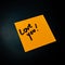 Text Love you on sticky note. Orange sticky note on black background
