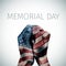 Text memorial day and american flag