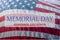 Text Memorial Day and Honor on flowing American flag background