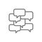 Text message boxes, speech bubbles, chat, message line icon.