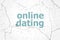 Text Online dating. Events concept . Painted blue word on white vintage old background