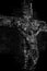 Text portrait of Crucifix with suffering Jesus Christ
