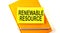 Text RENEWABLE RESOURCE on sticker on the yellow notebook