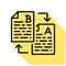 Text rewriting flat line icon. Translation, illustration of article spellchecking