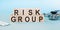 Text Risk Group on wooden cubes, medical concept