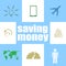 Text Saving Money. Management concept . Infographic Elements. Icon set