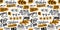 Text seamless pattern with word hello in different languages. French bonjur and salut, spanish hola, japanese konnichiwa