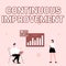 Text showing inspiration Continuous Improvement. Word Written on making small consistent improvements over time Man