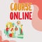 Text showing inspiration Course Online. Business concept eLearning Electronic Education Distant Study Digital Class