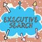 Text showing inspiration Executive Searchrecruitment service organizations pay to seek candidates. Word Written on