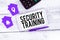 Text showing inspiration Security Training. Internet Concept providing security awareness training for end users