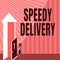 Text showing inspiration Speedy Delivery. Internet Concept provide products in fast way or same day shipping overseas