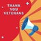 Text showing inspiration Thank You Veterans. Conceptual photo Expression of Gratitude Greetings of Appreciation