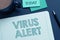 Text showing inspiration Virus Alert. Business idea message warning of a non-existent computer virus threat