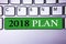 Text sign showing 2018 Plan. Conceptual photo Challenging Ideas Goals for New Year Motivation to Start