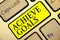 Text sign showing Achieve Goals. Conceptual photo Results oriented Reach Target Effective Planning Succeed Keyboard yellow key Int