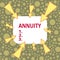 Text sign showing Annuity. Conceptual photo fixed sum of money paid to someone each year Series of payments Asymmetrical uneven