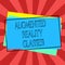 Text sign showing Augmented Reality Glasses. Conceptual photo Digital eye glasses Personal imaging system Pile of Blank