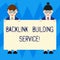 Text sign showing Backlink Building Service. Conceptual photo Increase backlink by exchanging links with other Male and