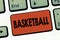 Text sign showing Basketball. Conceptual photo Sport Indoors court game Competition throw ball to open net