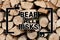 Text sign showing Bear All Risks. Conceptual photo Be aware of all things that can go wrong Financial protection Wooden