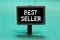 Text sign showing Best Seller. Conceptual photo book or other product that sells in very large numbers Blackboard green background