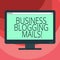 Text sign showing Business Blogging Mails. Conceptual photo Online journal Publicizes or advertises a website Blank