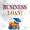Text sign showing Business Loan. Conceptual photo Loans provided to small businesses for various purposes Graduation Cap