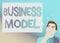 Text sign showing Business Model. Conceptual photo Identifying revenue sources Plan on how to make profit Man Expressing Confused