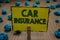 Text sign showing Car Insurance. Conceptual photo Accidents coverage Comprehensive Policy Motor Vehicle Guaranty Clothespin holdin