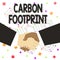 Text sign showing Carbon Footprint. Conceptual photo amount of dioxide released atmosphere result of activities Hand