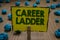 Text sign showing Career Ladder. Conceptual photo Job Promotion Professional Progress Upward Mobility Achiever Clothespin holding