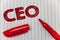 Text sign showing Ceo. Conceptual photo Chief Executive Officer Head Boss Chairperson Chairman Controller Ideas message notebook p