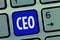 Text sign showing Ceo. Conceptual photo Main person responsible for managing a company Operating officer