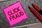 Text sign showing Click Fraud. Conceptual photo practice of repeatedly clicking on advertisement hosted website Pink paper keyboar