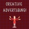 Text sign showing Creative Advertising. Conceptual photo advertising ideas and brings those ideas into being