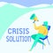 Text sign showing Crisis Solution. Business idea process by which an organization deals with a disruptive Woman Drawing