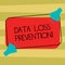 Text sign showing Data Loss Prevention. Conceptual photo Software that detects potential data breaches Two Megaphone with Sound