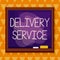 Text sign showing Delivery Service. Conceptual photo the act of providing a delivery services to customers Asymmetrical
