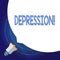 Text sign showing Depression. Conceptual photo Work stress with sleepless nights having anxiety disorder.