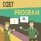 Text sign showing Diet Program. Conceptual photo practice of eating food in a regulated and supervised fashion Business