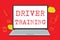 Text sign showing Driver Training. Conceptual photo prepares a new driver to obtain a driver\'s license