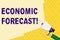 Text sign showing Economic Forecast. Conceptual photo attempting to predict the future condition of the economy Hand