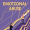 Text sign showing Emotional Abuse. Business approach person subjecting or exposing another person to behavior Arrows