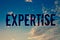 Text sign showing Expertise. Conceptual photo Expert skill or knowledge in a particular field Experience Wisdom Ideas messages blu
