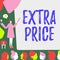 Text sign showing Extra Price. Conceptual photo extra price definition beyond the ordinary large degree Lady Pointing