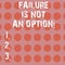 Text sign showing Failure Is Not An Option. Conceptual photo Do not allow fail mistakes forbidden only success Circle