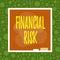 Text sign showing Financial Risk. Conceptual photo any of various types of risk associated with financing Asymmetrical
